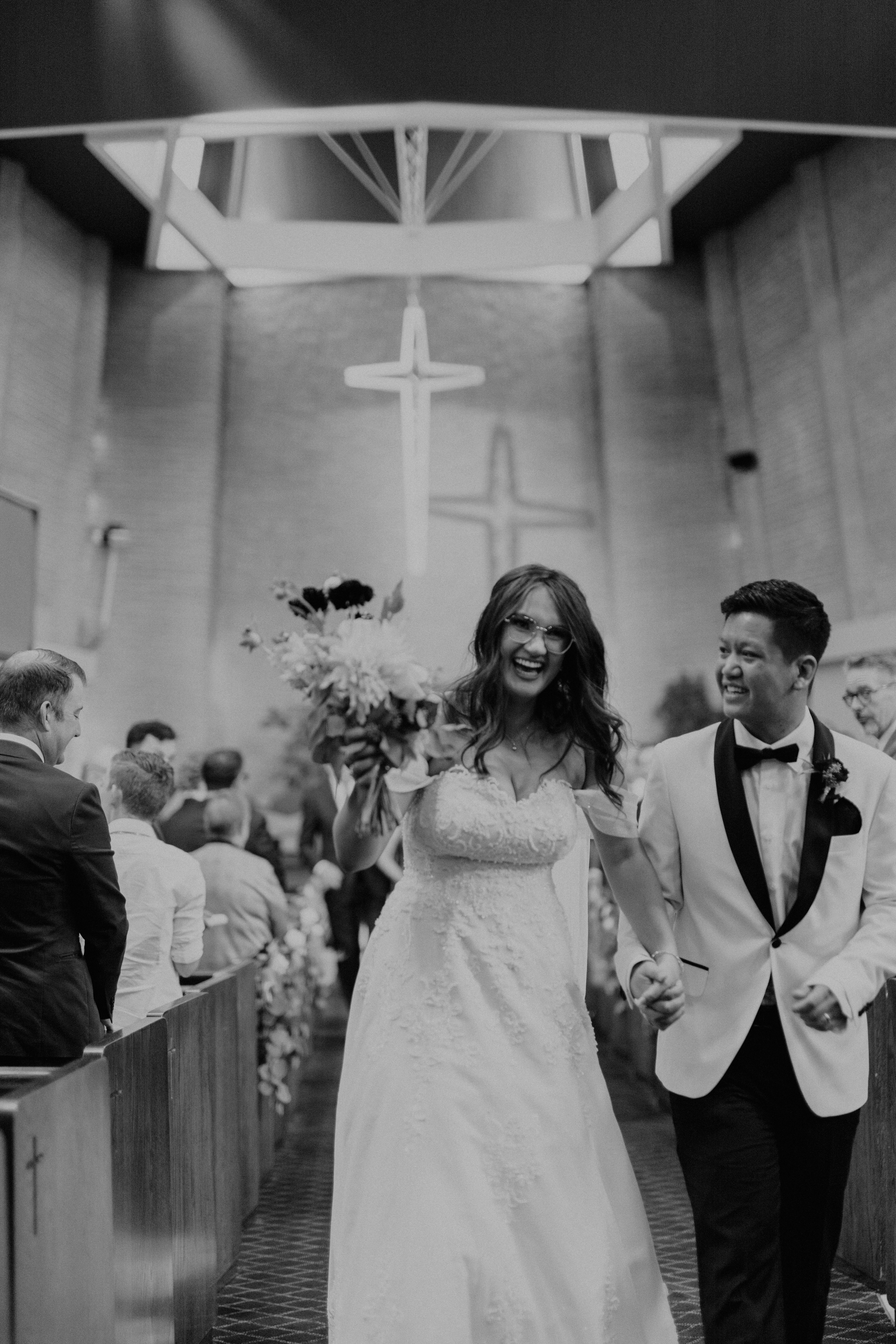 bride and groom candid photos ceremony